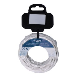 Carrete cable textil trenzado h03vv-f 2 x 0,75 mm blanco, 5 m