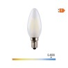 Bombilla de vela con filamento de led, cristal mate e14 4,5 w 470 lm 6400 k luz fria ø3,5 x 9,8 cm