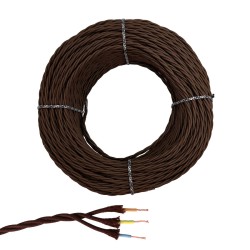 Cable paralelo textil trenzado h07v-k 3 g 2,50 mm marrón euro/m