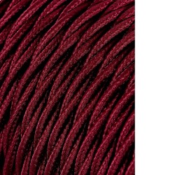 Carrete cable textil trenzado h03vv-f 2 x 0,75 mm burdeos, 25 m