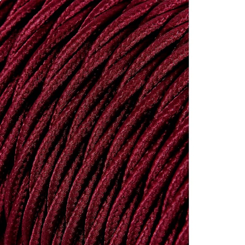 Carrete cable textil trenzado h03vv-f 2 x 0,75 mm burdeos, 25 m