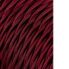 Carrete cable textil trenzado h03vv-f 2 x 0,75 mm burdeos, 25 m