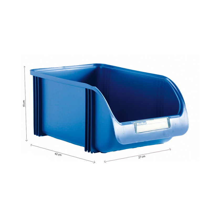 Gaveta apilable color titanium azul 27 cm