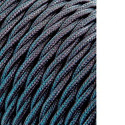 Carrete cable textil trenzado h03vv-f 2 x 0,75 mm gris oscuro, 25 m