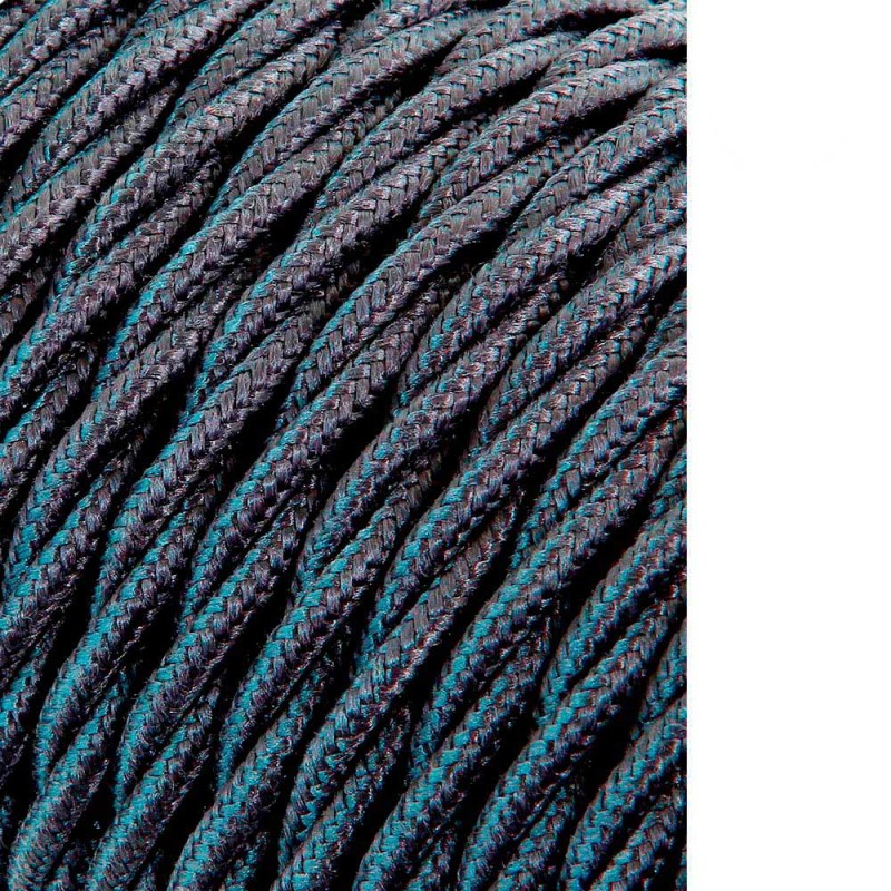 Carrete cable textil trenzado h03vv-f 2 x 0,75 mm gris oscuro, 25 m