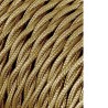 Carrete cable textil trenzado h03vv-f 2 x 0,75 mm oro, 25 m
