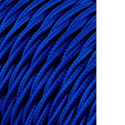 Carrete cable textil trenzado h03vv-f 2 x 0,75 mm azul, 25 m