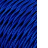 Carrete cable textil trenzado h03vv-f 2 x 0,75 mm azul, 25 m