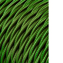 Carrete cable textil trenzado h03vv-f 2 x 0,75 mm verde, 25 m