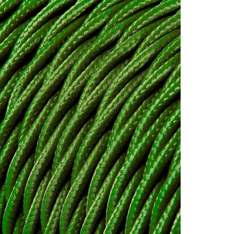 Carrete cable textil trenzado h03vv-f 2 x 0,75 mm verde, 25 m