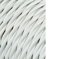 Carrete cable textil trenzado h03vv-f 2 x 0,75 mm gris plateado, 25 m