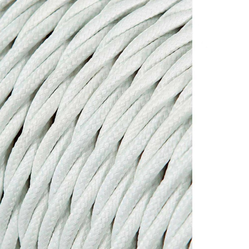 Carrete cable textil trenzado h03vv-f 2 x 0,75 mm gris plateado, 25 m