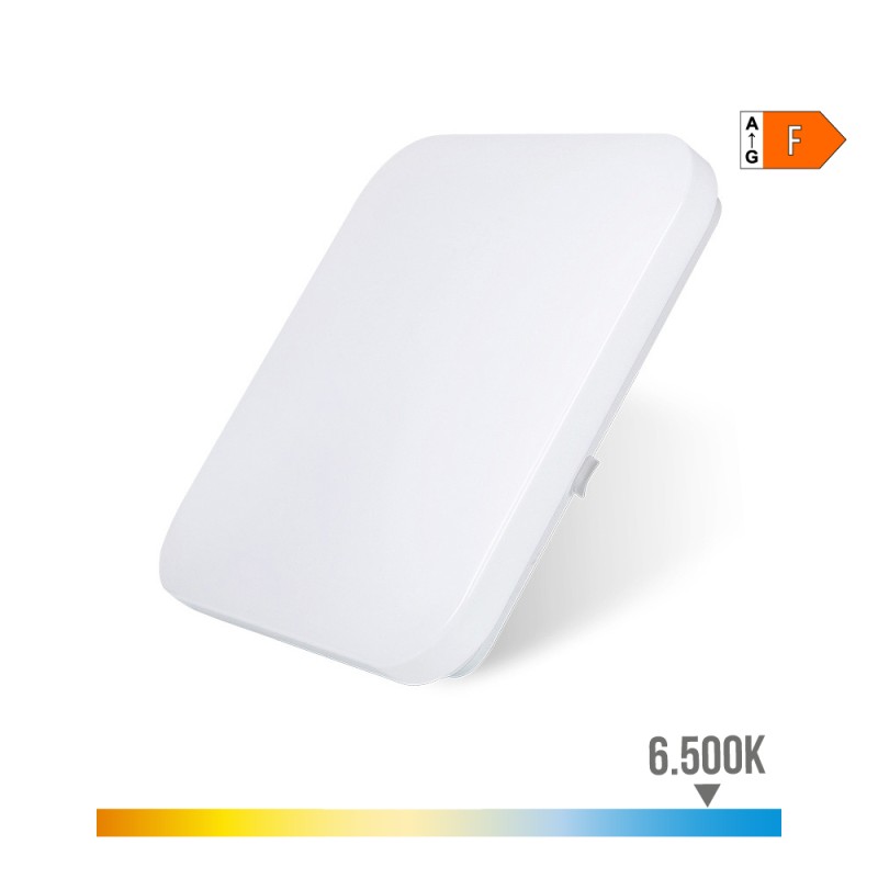 Aplique led cuadrado extraplano de superficie 24 w 6500 k 2490 lm 36,7 x 36,7 x 6,2 cm