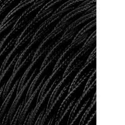 Carrete cable textil trenzado h03vv-f 2 x 0,75 mm negro, 25 m