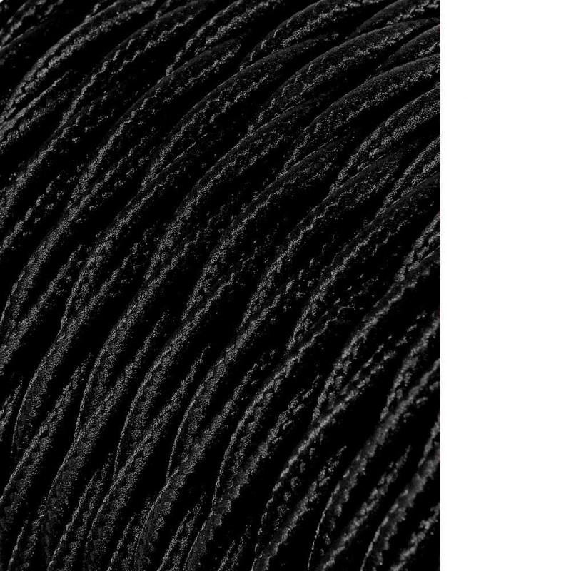 Carrete cable textil trenzado h03vv-f 2 x 0,75 mm negro, 25 m