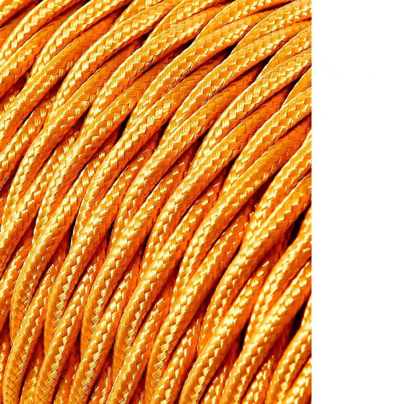 Carrete cable textil trenzado h03vv-f 2 x 0,75 mm oro oscuro, 25 m