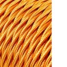 Carrete cable textil trenzado h03vv-f 2 x 0,75 mm oro oscuro, 25 m