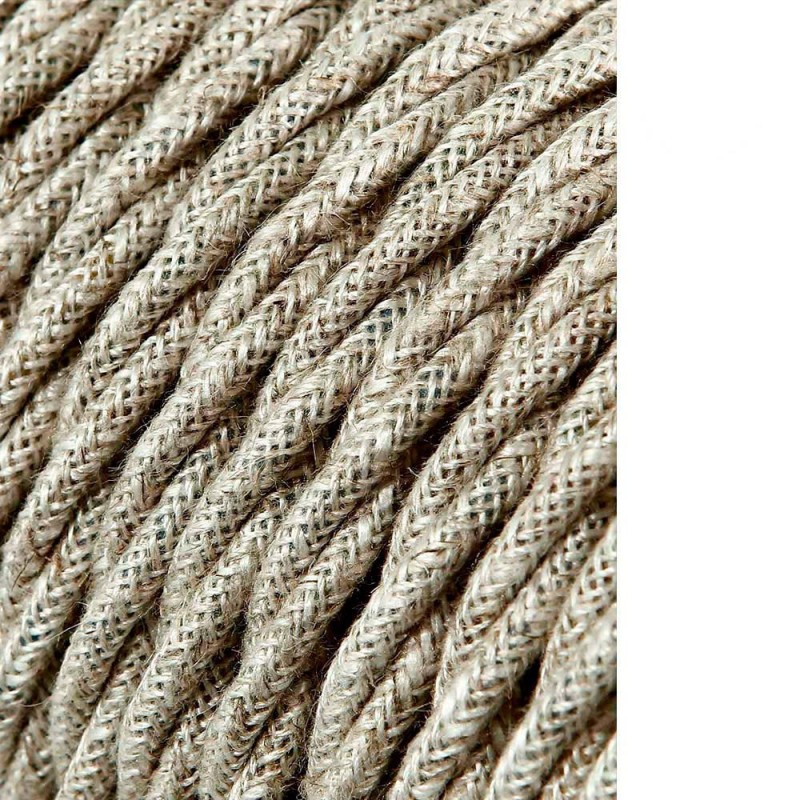 Carrete cable textil trenzado h03vv-f 2 x 0,75 mm lino, 25 m