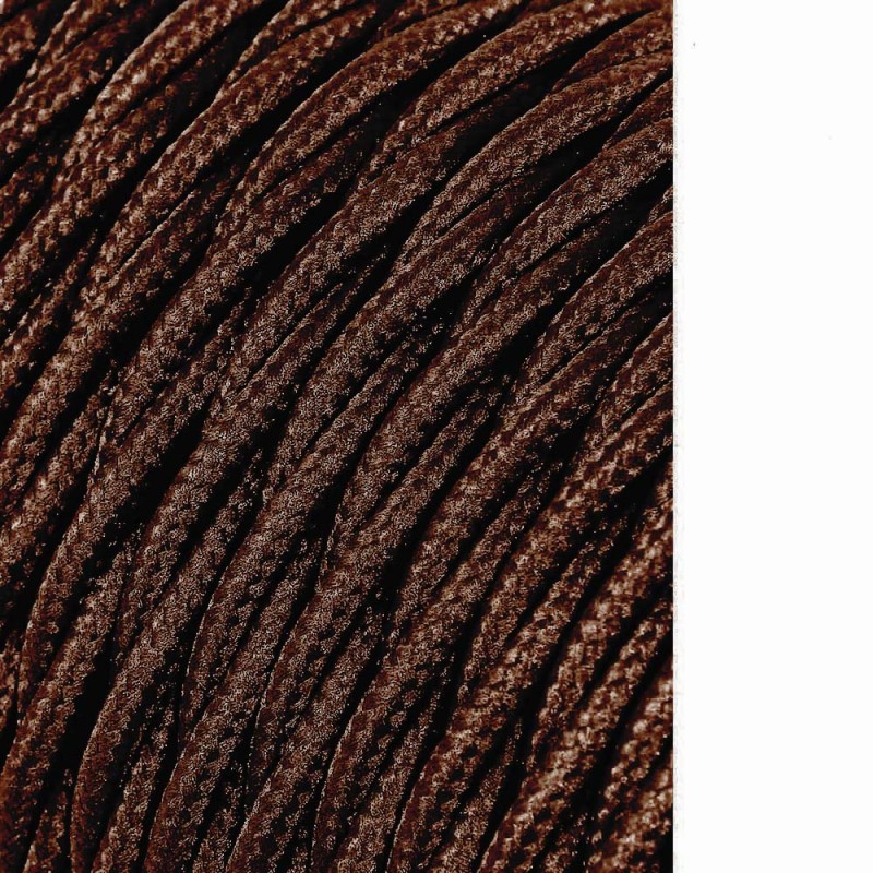 Carrete cable textil trenzado h03vv-f 2 x 0,75 mm marrón, 25 m