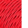 Carrete cable textil trenzado h03vv-f 2 x 0,75 mm rojo, 25 m