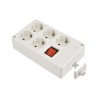 Base multiple 5 tomas t/tl 10/16 a 250 v blanco + interruptor luminoso
