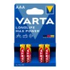 Pila alkalina longlife max power aaa - lr03 (blister 4 unid.) ø10,5x44,5mm