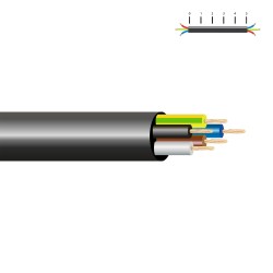 Manguera tubular h05vv-f 6 g 1,00 mm negra euro/m