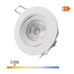 Downlight led empotrable redondo 5 w 3200 k 380 lm luz cálida color blanco ø9 cm