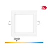 Mini downlight led empotrable cuadrado 6 w 4000 k luz dia color blanco 11,7 x 11,7 cm