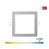 Mini downlight led empotrable cuadrado 6 w 6400 k luz fria color cromo 11,7 x 11,7 cm