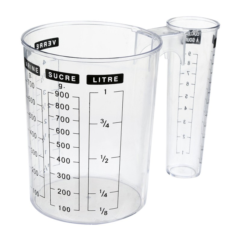 Jarra de medición con dos depositos diferentes 1 l