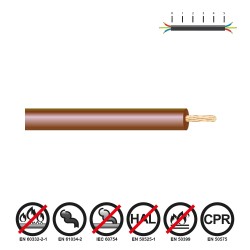 Cablecillo h07z1-k 6,00 mm marrón euro/m