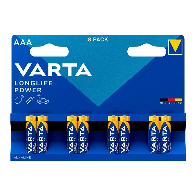 Pila alkalina longlife power aaa - lr03 (blister 8 uds) ø10,5x44,5mm