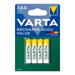 Pila varta recargable accu aaa - hr03 800 ma (blister 4 unid.) ø10,5x44,5mm